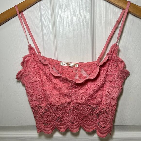 Heart & Hips Pink Lace Floral Bralette Womens‎ Small - Picture 1 of 6